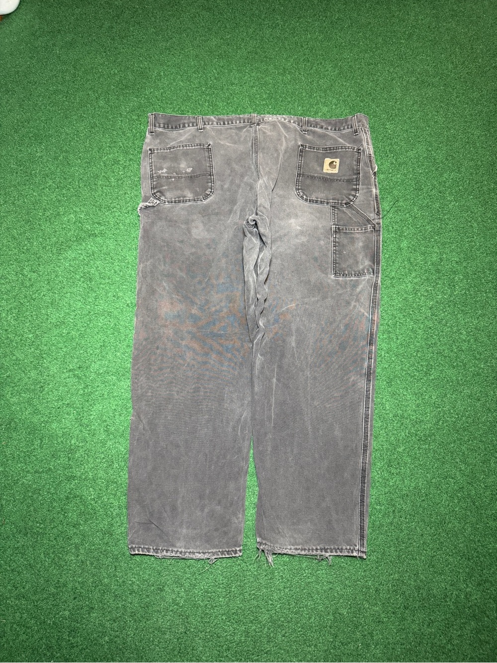 Carhartt Pants 50x31 Faded Vinrage Black Grunge Work Wear 90s Y2K Carpenter